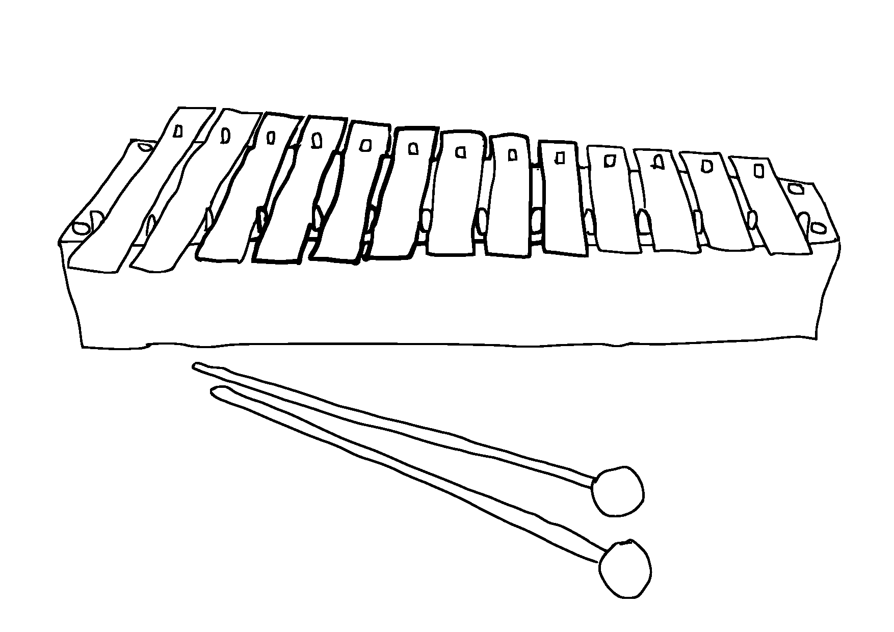 Kleurplaat xylofoon